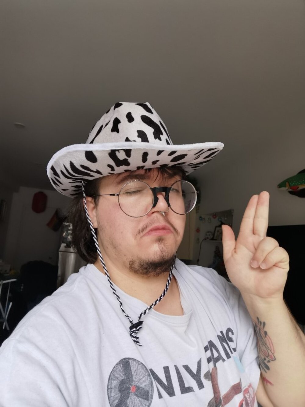 Cowboy hat - Cow print (Adult size)